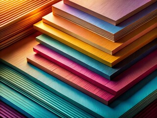 Experience the allure of textured paper stacks, capturing the essence of modern design and minimalist aesthetics in creative photography that blends fine art and contemporary style.