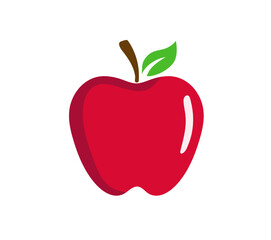 Fototapeta premium Apple isolated on white background. Red apple icon. Apple fruit for healthy. Vector illustration