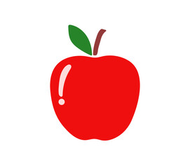 Apple isolated on white background. Red apple icon. Apple fruit for healthy. Vector illustration