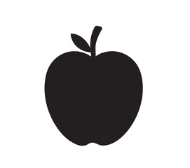 Apple icon. Apple silhouette on white background. apple with leaf. Healthy food. Vector illustration