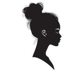 Beautiful face woman silhouette, Silhouette of a woman, Decorative fashion girl for beauty salon design.