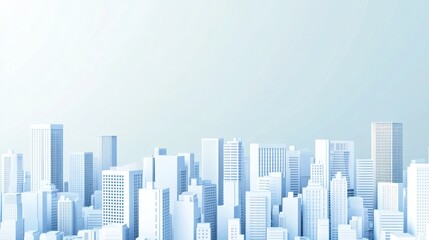 Fototapeta premium Minimalist Cityscape in Blue Tones