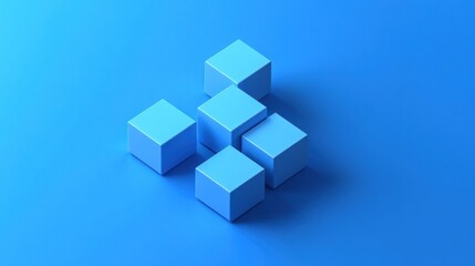 Blue Cubes on Blue Background