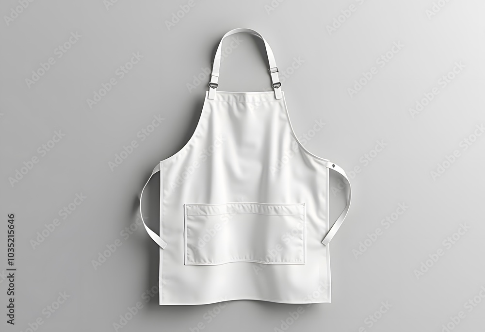 Poster blank apron with strap mockup, top view, 3d rendering. empty chef or waiter uniform mock up, isolate
