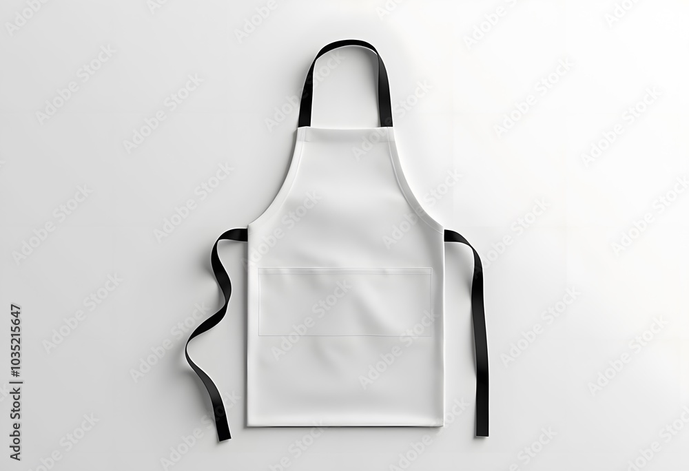 Poster blank apron with strap mockup, top view, 3d rendering. empty chef or waiter uniform mock up, isolate