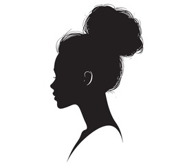 Beautiful face woman silhouette, Silhouette of a woman, Decorative fashion girl for beauty salon design.