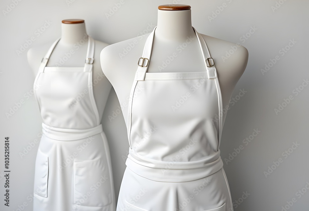 Poster blank apron with strap mockup, top view, 3d rendering. empty chef or waiter uniform mock up, isolate