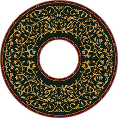 Hollow Islamic golden plant ornament for writing texts and setting them as a suitable background