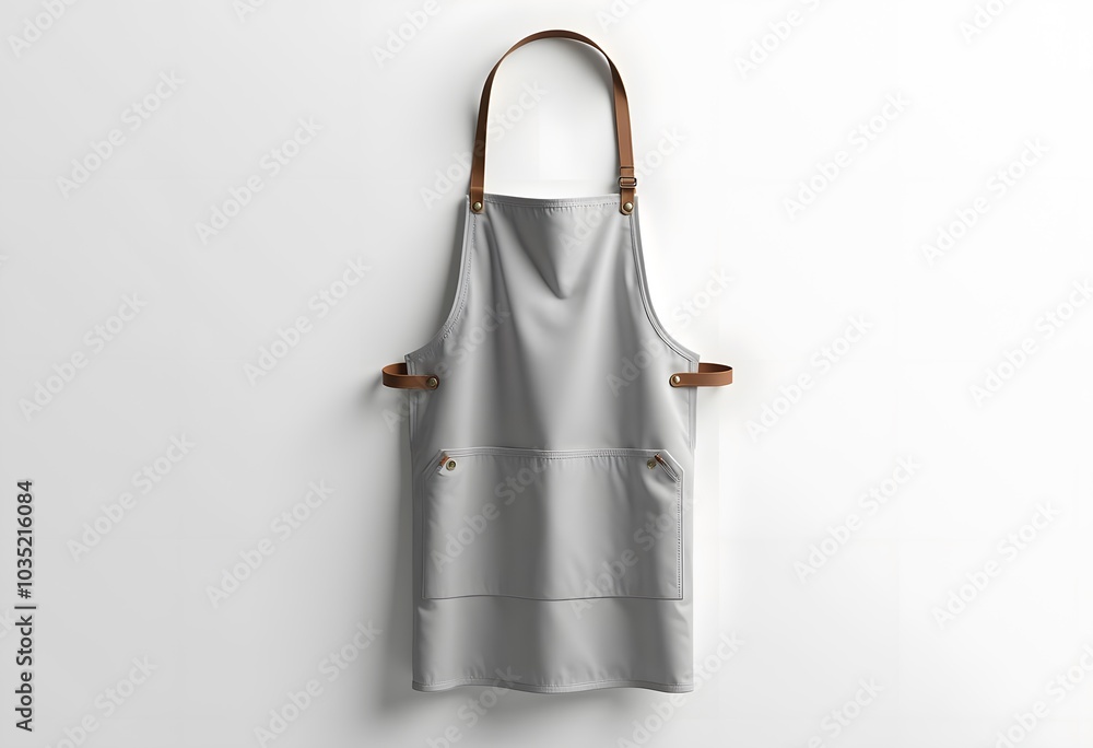 Poster blank apron with strap mockup, top view, 3d rendering. empty chef or waiter uniform mock up, isolate