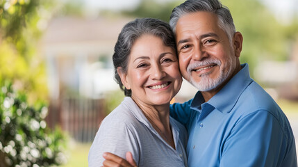 Obraz premium Senior couple dancing salsa at a community center, smiling and graceful, embracing life, dance, social activity