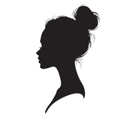 Beautiful face woman silhouette, Silhouette of a woman, Decorative fashion girl for beauty salon design.
