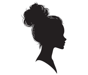Beautiful face woman silhouette, Silhouette of a woman, Decorative fashion girl for beauty salon design.