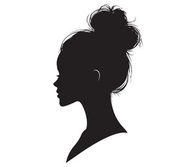 Beautiful face woman silhouette, Silhouette of a woman, Decorative fashion girl for beauty salon design.