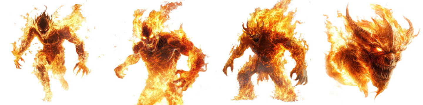 Intense and Fiery Demonic Creature Erupting with Raging Flames Blazing Energy and Explosive Power  Mythical Fantasy Monster Bursting with Fierce and Destructive Supernatural Forces