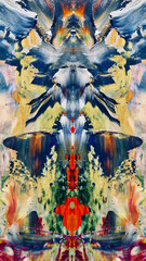 Abstract background art . Ethnic pattern. Mixtures of oil paint. Trendy hand painting canvas. Wall decor and Wall art prints Idea. 3D Texture. Art object