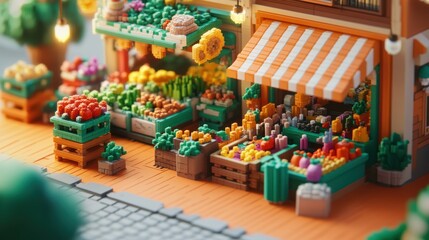 Miniature Toy Store Selling Fresh Produce