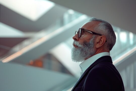 Portrait of an older man with a white beard and glasses, suitable for use in academic or professional settings