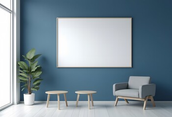 Meeting room with blank tv screen. 3d rendering
