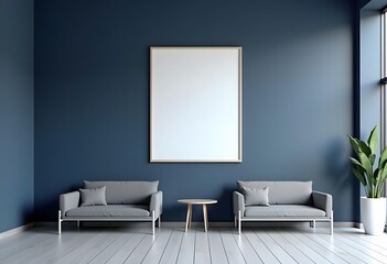 Meeting room with blank tv screen. 3d rendering
