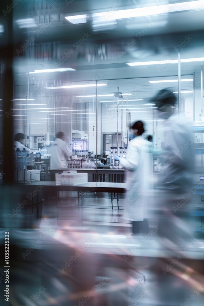 Poster scientists and technicians working together in a laboratory setting