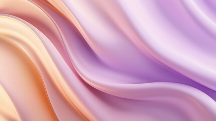 Obraz premium Flowing satin fabric in soft pastel shades of peach and lavender
