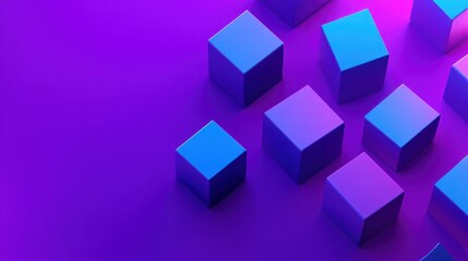 Obraz premium Abstract Purple and Blue Cubes