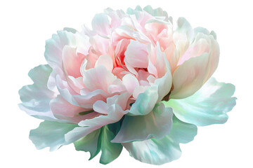 Closeup of a delicate pink peony bloom showcasing soft petals with subtle color gradients, perfect for floral-themed projects.