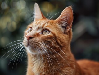 Close-Up Portrait of a Curious Orange Cat
