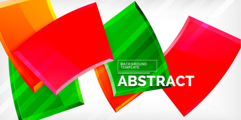 Obraz premium Round 3d shapes, plates background. Creative composition design template