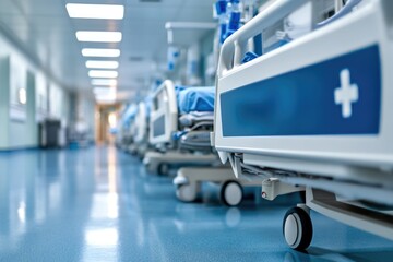 Naklejka premium A hospital room with various medical equipment, ideal for healthcare and medicine-related projects