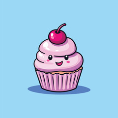 Cute Dessert Cupcake Icon Vector for Fun and Tasty Logos