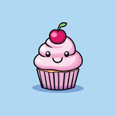 Colorful Cake Mascot Vector Graphic for Sweet Treats