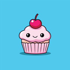 Frosted Cake Character Vector Illustration for Playful Designs