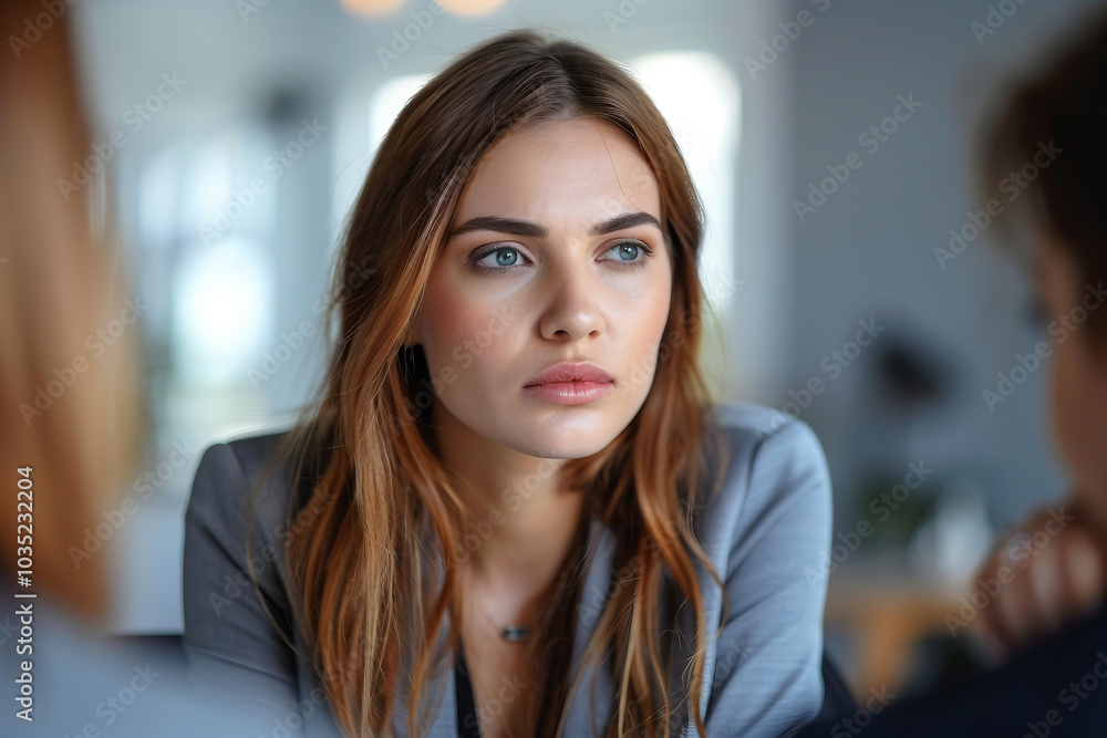 Poster created with generative ai image of angry severe strict office worker