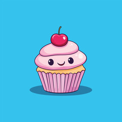 Tasty Cake Character in Fun Vector Style for Food Branding