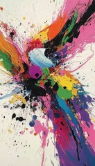 Fototapeta premium Dynamic action painting with bold color splashes and sweeping brushstrokes