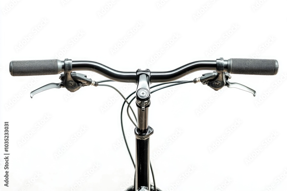 Wall mural close-up shot of bicycle handle bars with details on grips and controls