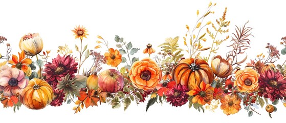 Fototapeta premium Vibrant Watercolor Floral Arrangement