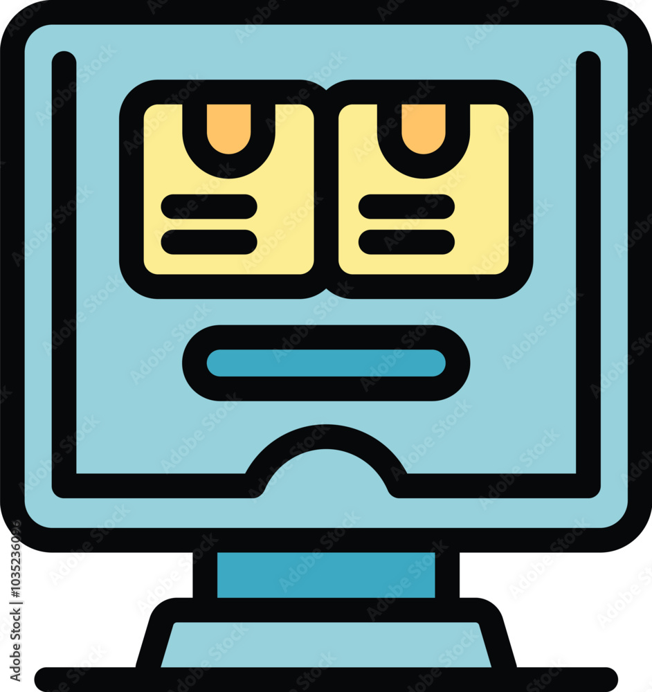 Poster electronic library with two ebooks and a search bar, providing convenient access to digital reading 