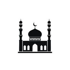 Cultural Mosque Silhouette Vector for Religious Architecture Design