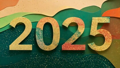 Fototapeta na wymiar 2025 Nowy Rok