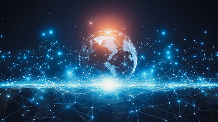 Abstract business network Around the world and charts and graphs with statistics to innovative analyze business potential and forecast future development of companies growth.