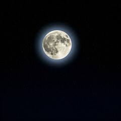 Fototapeta premium full moon in the night sky. full moon and stars in the dark sky. starry night sky with moon and stars in dark night sky.
