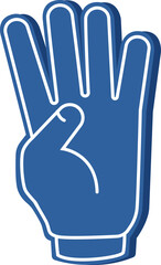 Obraz premium Cheering hand foam glove. Sport color icon