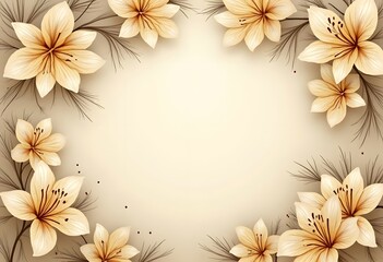 Floral border frame card template. Golden gradient on white background.Vector design illustration. for bunner, wedding card. Rectangle corners sides decoration.
