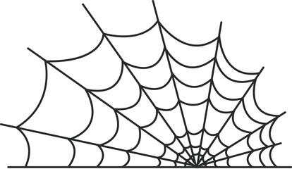 Spiderweb For Halloween Celebration hand drawn with black line. Vector Illustration