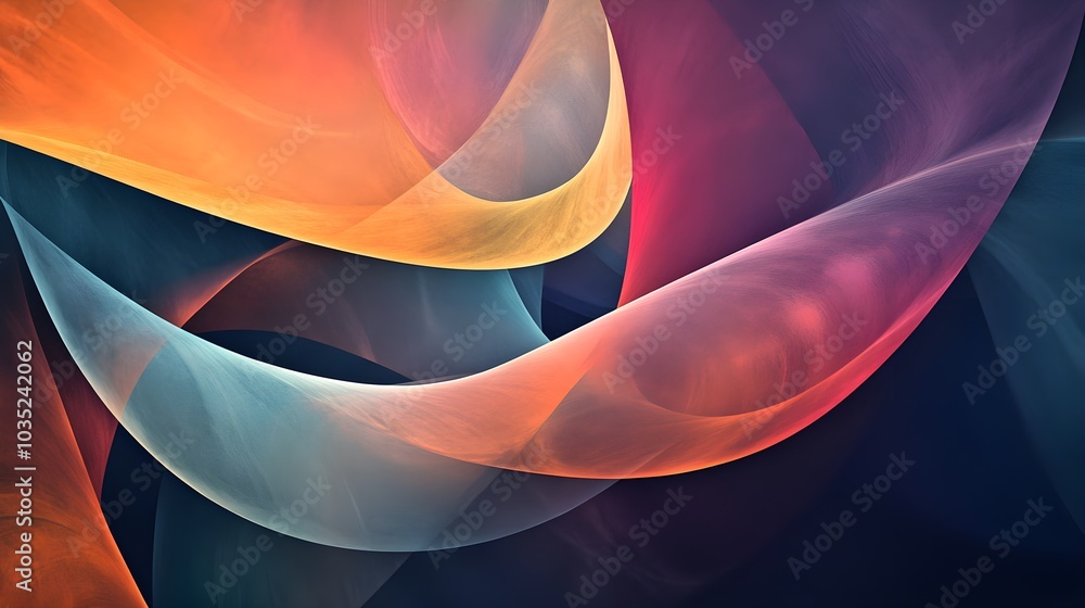 Poster abstract swirling colorful shapes dynamic fluid lines abstract background