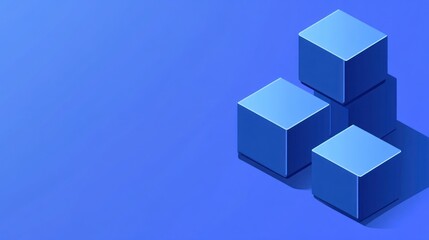 Obraz premium Blue Cubes on Blue Background