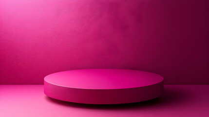 Pink Circle Platform on Pink Wall Background, Simple Product Display, Minimalist Design, Creative Mockup, Modern Design, 3D Render, Graphic Design, Product Promotion, Empty Space, Mock Up