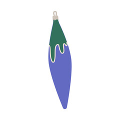 Colorful ornament in the shape of a dripping paintbrush hanging on a white background